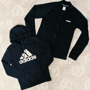 Adidas Black Athletic Jacket Lightweight Zip-Up , Hoodie Lot - Set , Bundle